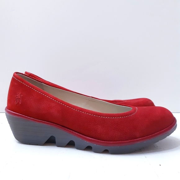 Fly London Shoes - NWOT Fly London Red Wedges with Rubber Soles
